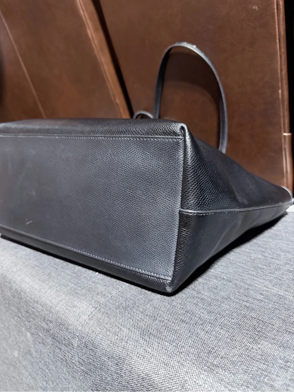 Coach Black Leather Shoulder Tote with Gold Hardware